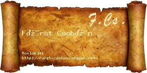 Fürst Csobán névjegykártya